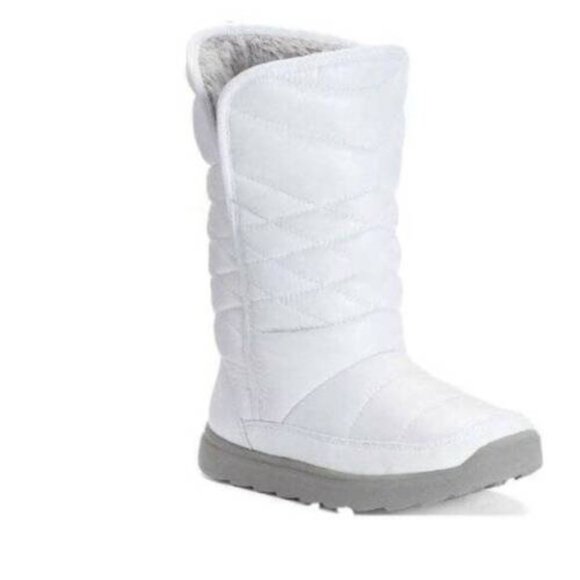 Womens Winter Boots 6 Tek Gear White Quilted Mid Calf Pull On Fx Fur Microfiber - Picture 1 of 7